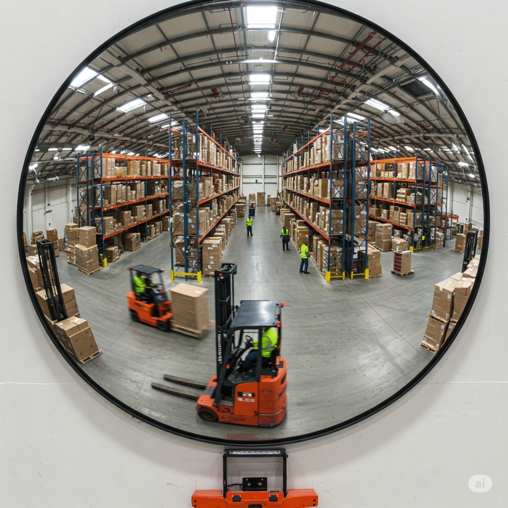 Convex Mirror Use in Industrial Warehousing & Logistics