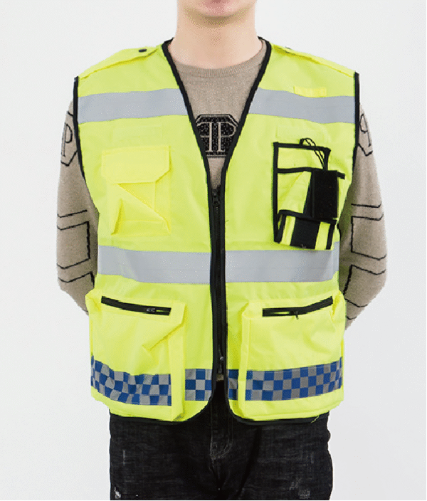 Police Breathable Fishnet High-gloss Reflective Vest - Image 3