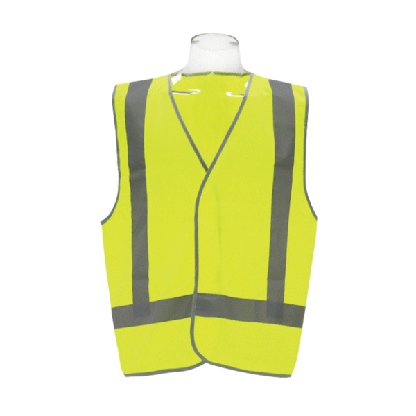 Velcro reflective vest with one reflective strip on the waist and two reflective strips on the shoulders