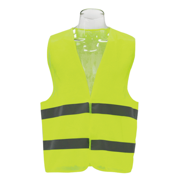 Custom-printed reflective vest with two reflective strips on the waist