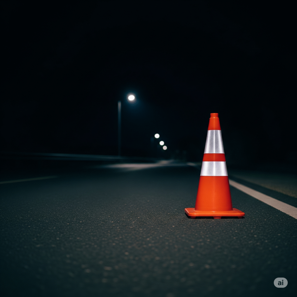 Reflective Traffic Cones for Night-Time Road Safety Projects