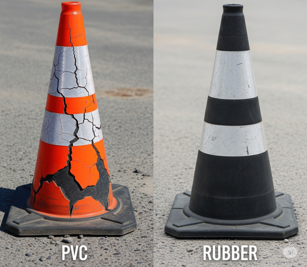 pvc vs rubber cones