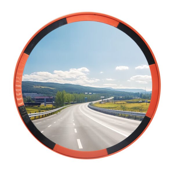Indoor Convex Mirror With Black and Orange Trim