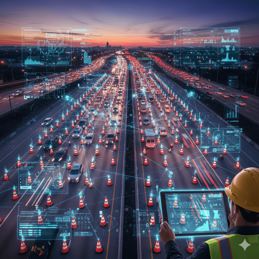 Traffic Cone Tracking Systems for Large-Scale Construction Projects