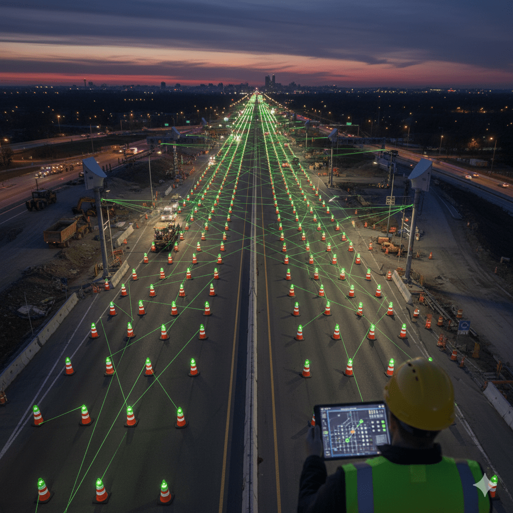 Traffic Cone Tracking Systems for Large-Scale Construction Projects