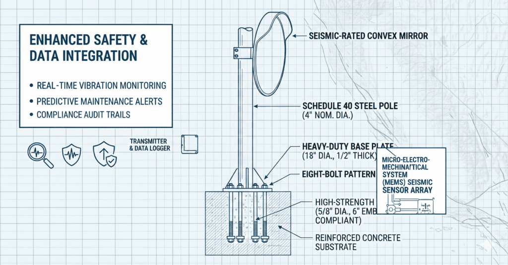 Convex Mirror Mounting Hardware Selection for Seismic Zones