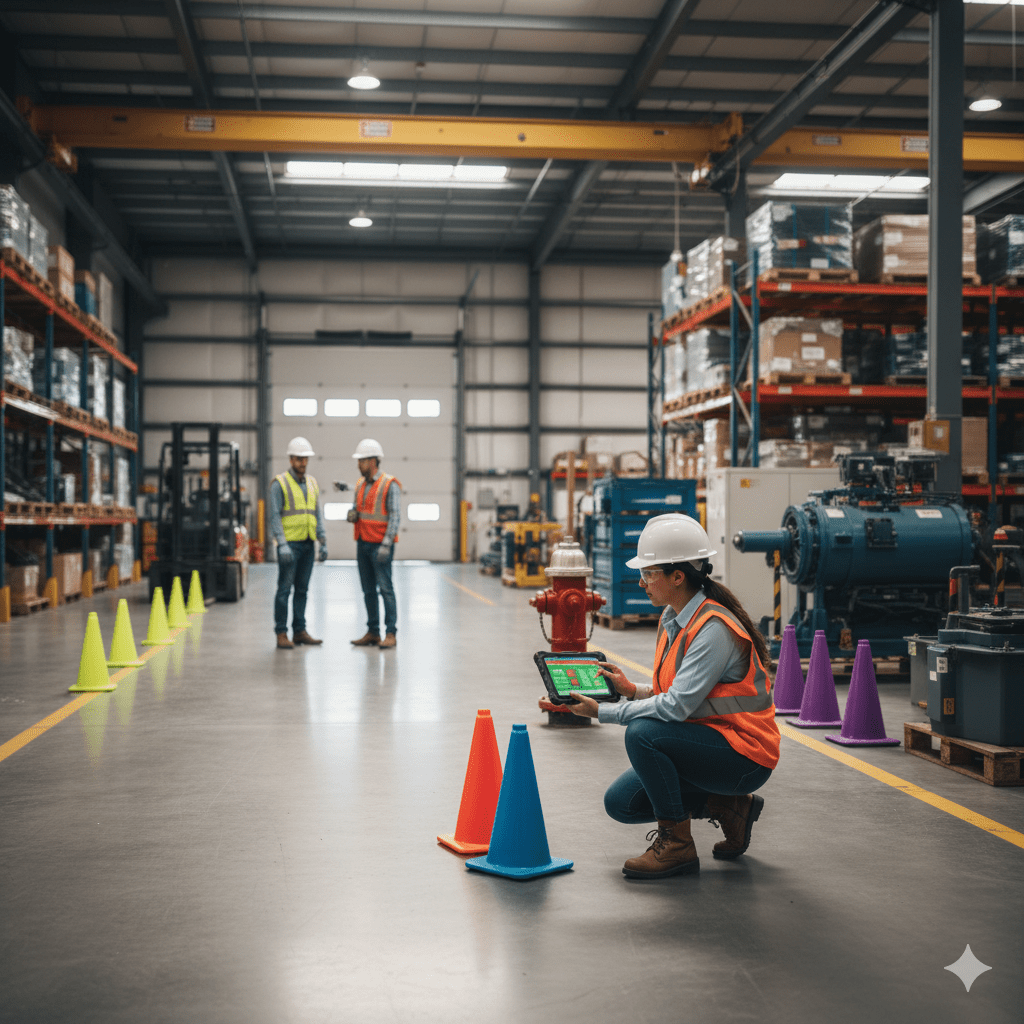 Traffic Cone Color Coding for Complex Industrial Projects