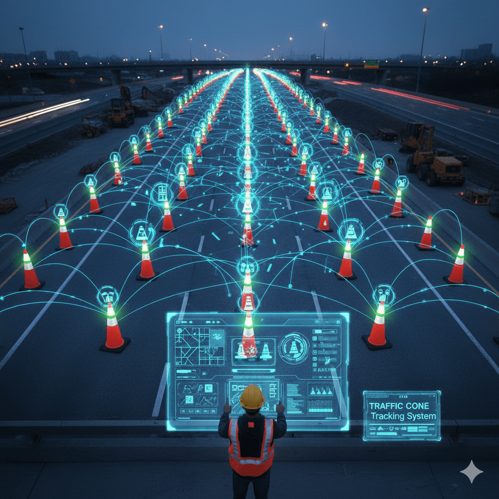 Traffic Cone Tracking Systems for Large-Scale Construction Projects
