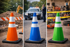 Selecting Between Orange, Blue, and Green Traffic Cones for Different Applications