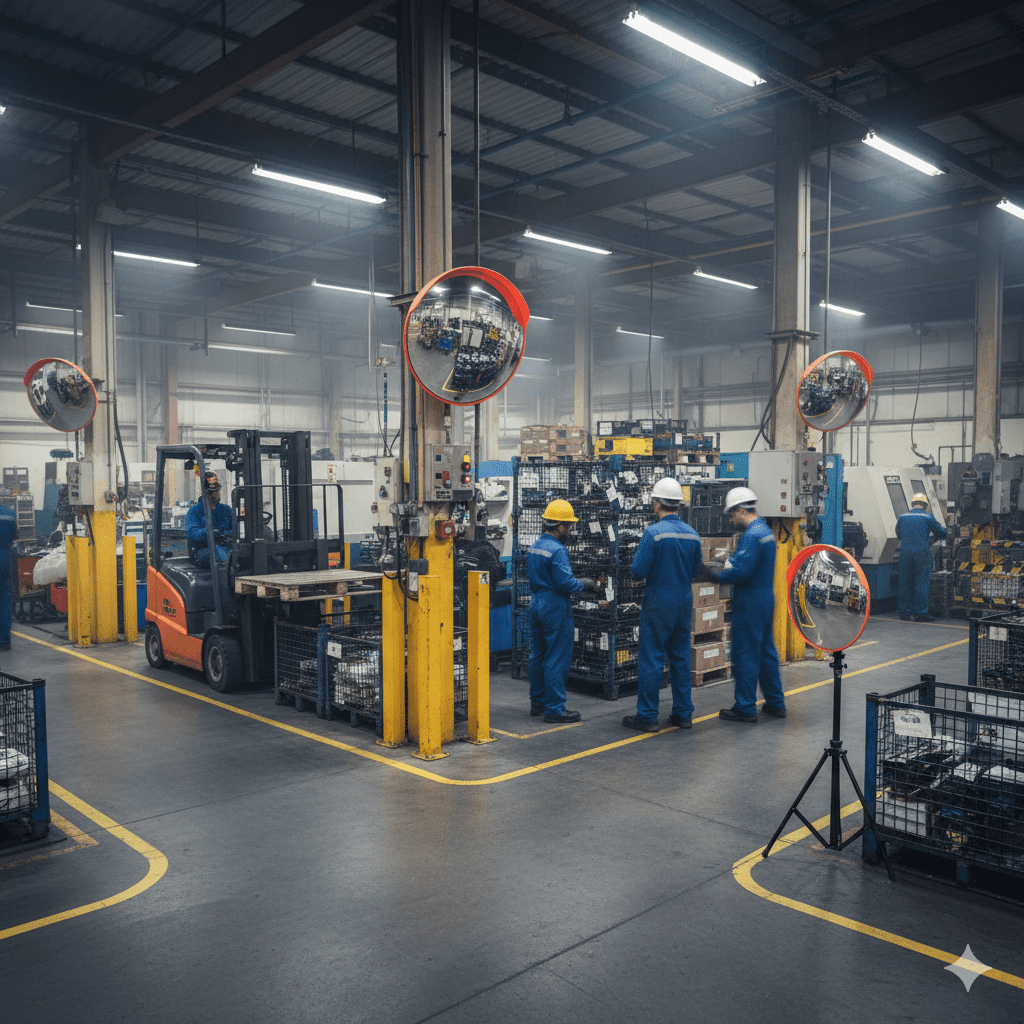 Industrial Production Floor Equipment Zones and Material Flow Paths