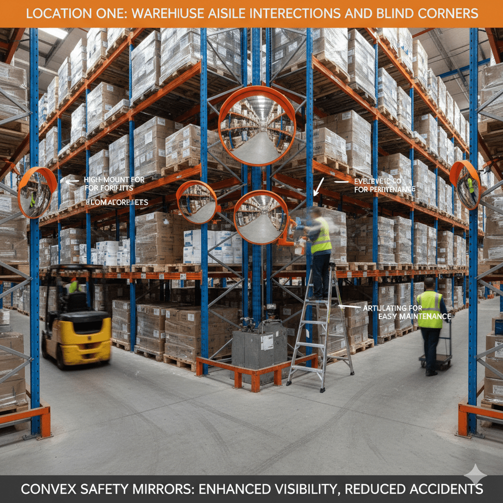 Location One Warehouse Aisle Intersections and Blind Corners