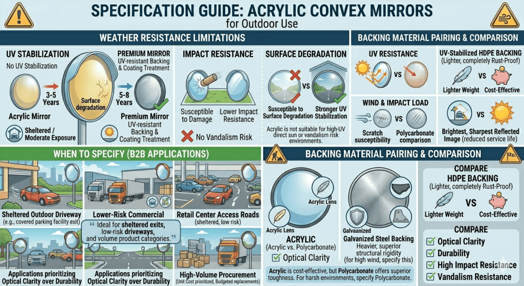 Acrylic Convex Mirrors for Outdoor Use