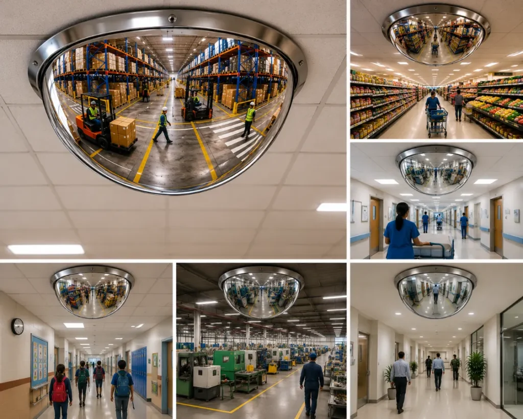 Ceiling-Mounted Dome Mirrors