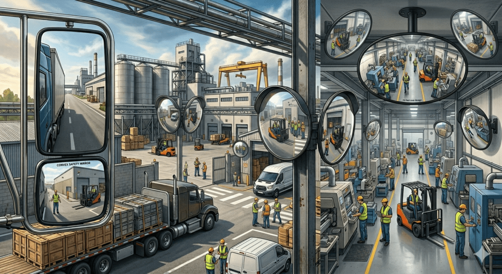 Convex Mirrors in Factories and Industrial Sites