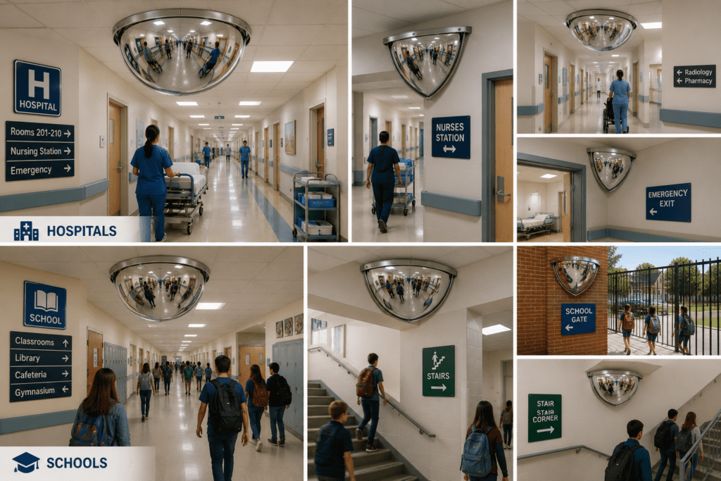 Dome Mirrors for Hospitals and Schools