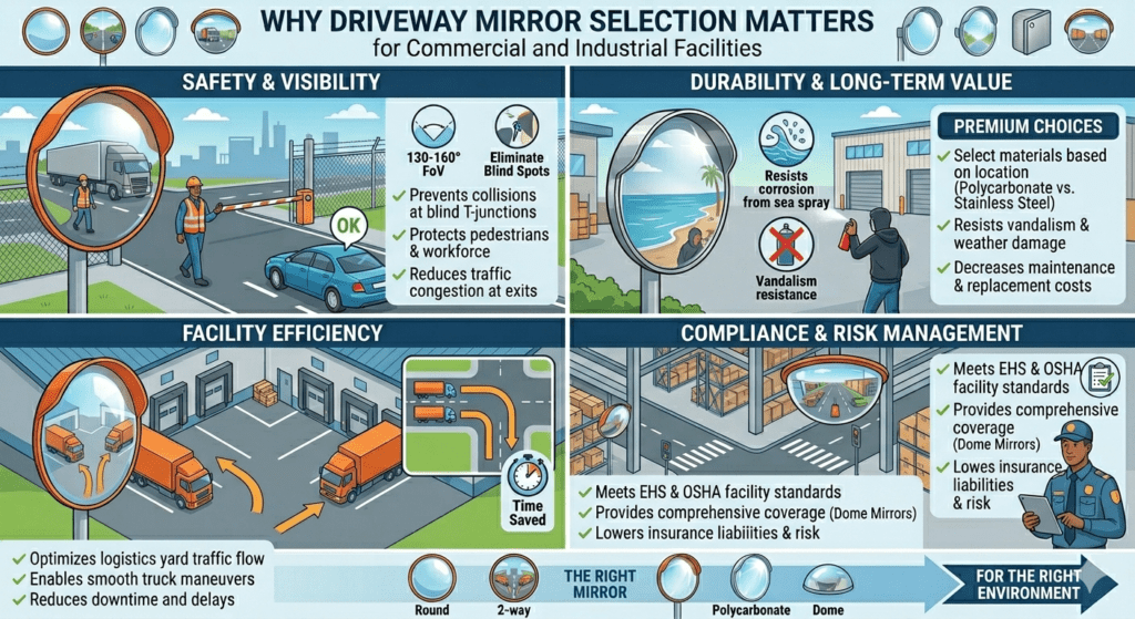 How to Specify the Right Traffic Mirror for Your Driveway Application