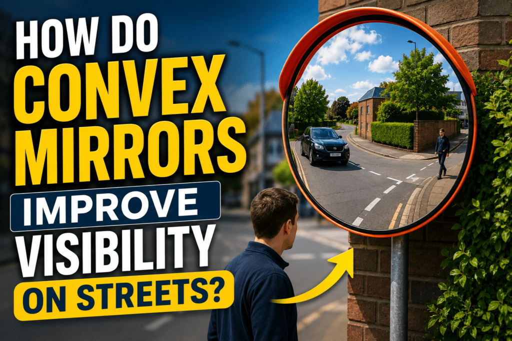 How do convex mirrors improve visibility on streets