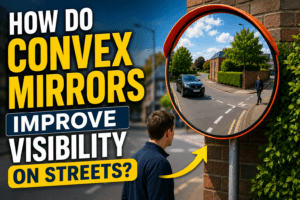 How do convex mirrors improve visibility on streets