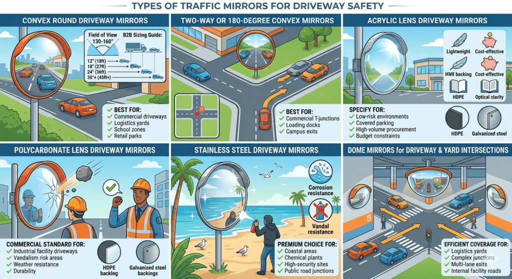 The Main Types of Traffic Mirrors for Driveway Safety
