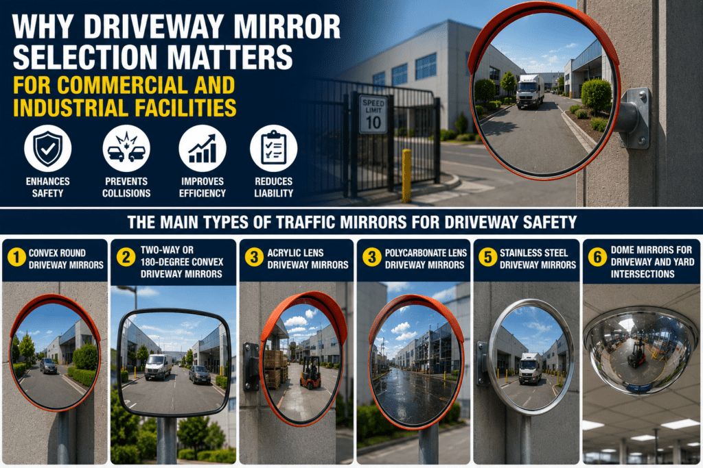 What are the best types of traffic mirrors for driveway safety?