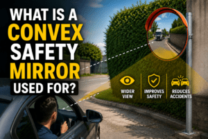 What is a convex safety mirror used for?