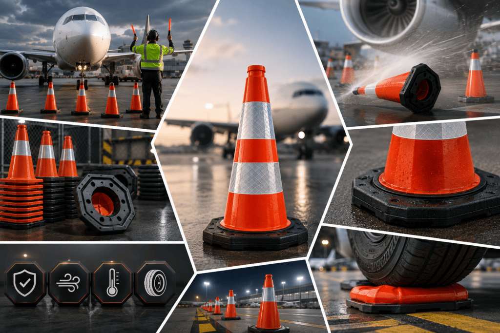 Core Specifications for Rubber Traffic Cones in Airport Ground Operations