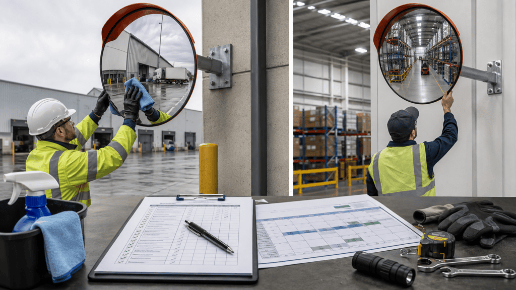 Maintenance Intervals and Inspection Planning for convex mirrors
