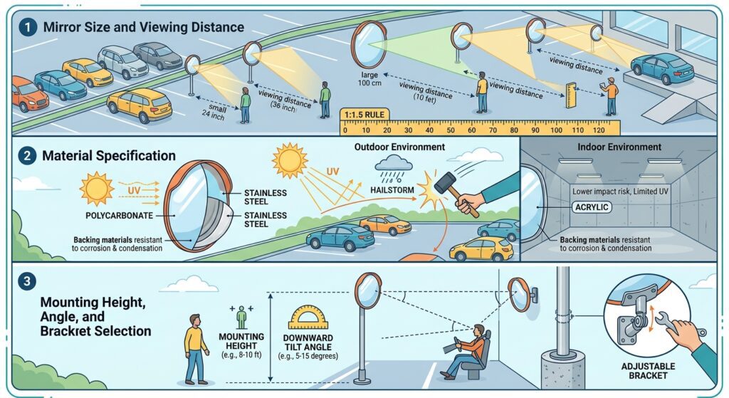 Selecting the Right Convex Mirror for Parking Lot Security