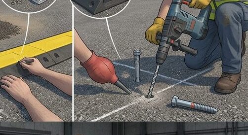 Step-by-Step Complete Process To Install the Rubber Cable Protector Ramps on Asphalt