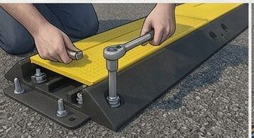 Step-by-Step Complete Process To Install the Rubber Cable Protector Ramps on Asphalt