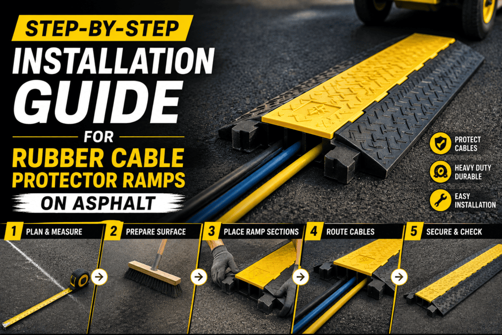 Step-by-Step Installation Guide for Rubber Cable Protector Ramps on Asphalt