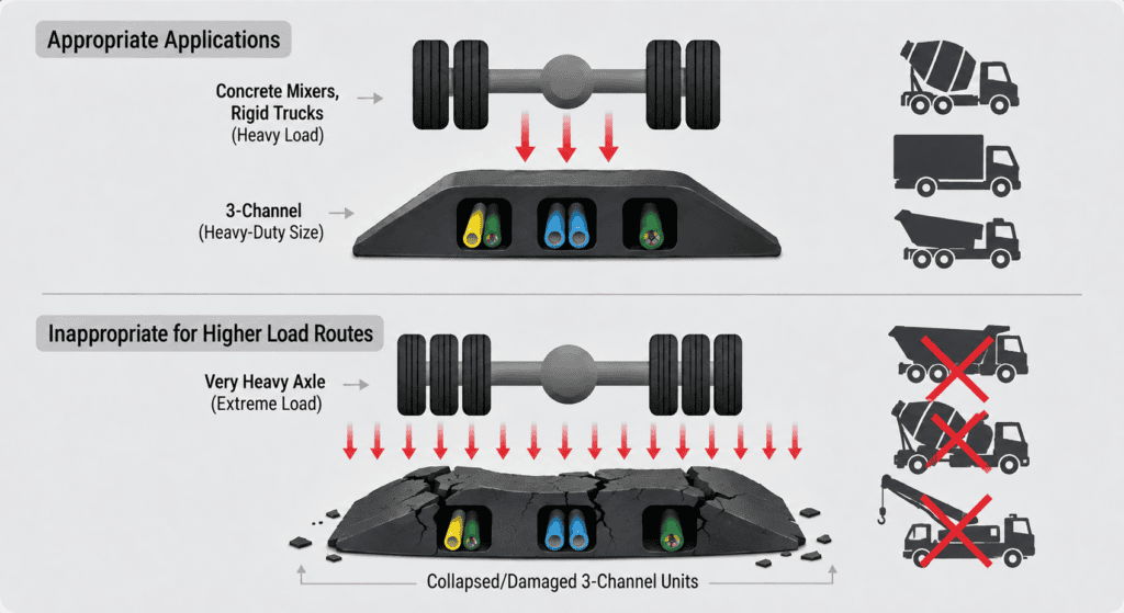 Three-Channel Cable Protectors: The Heavy Truck Threshold Configuration